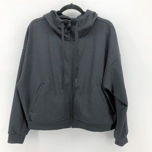 LOU & GREY Form Black Full Zip Hoodie Sweatshirt